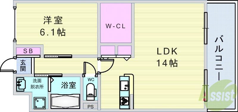 エデラ・カーサ(1LDK/1階)の間取り写真