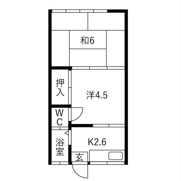なでしこ荘(2K/2階)の間取り写真