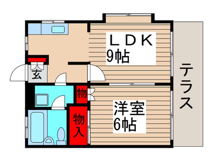 ティーコーポラス二俣(1LDK/1階)の間取り写真