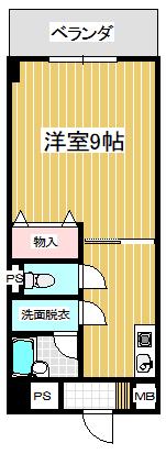 FREEDOM(1K/2階)の間取り写真