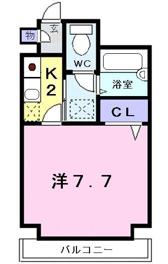 マイルストーン立町(1K/1階)の間取り写真