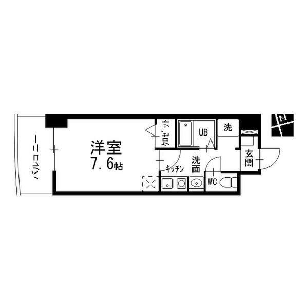 クレストステージ内山(1K/5階)の間取り写真