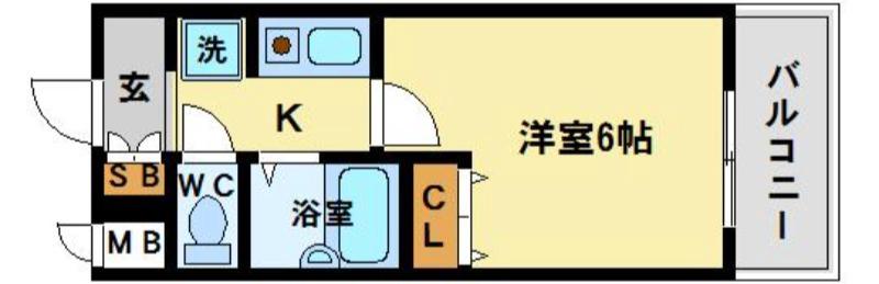ラナップスクエア野田(1K/6階)の間取り写真