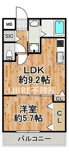 MAISON.CHOUCHOU(1LDK/2階)の間取り写真