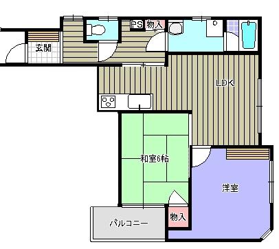 石田ビル(2LDK/3階)の間取り写真