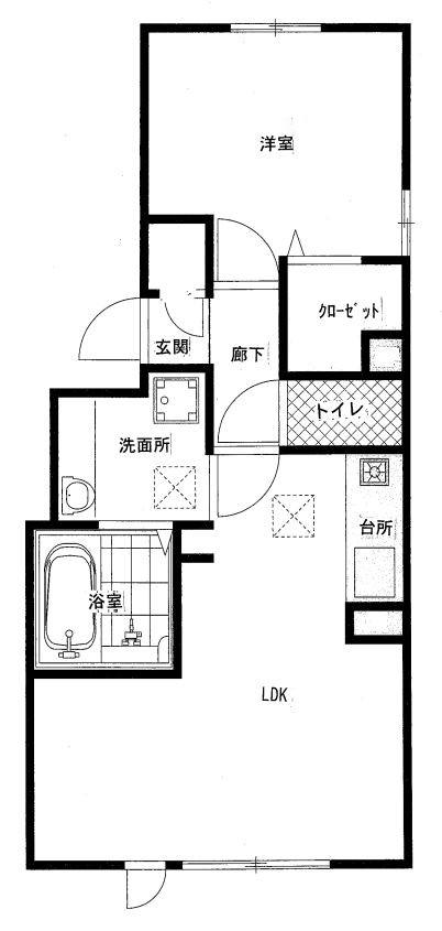 ラ・ブリーズI(1LDK/1階)の間取り写真