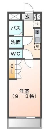 シャンテ加納(1K/2階)の間取り写真