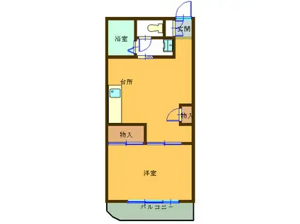 第2いづみマンション(1DK/3階)の間取り写真