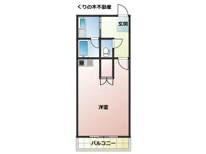 フラット石井(ワンルーム/2階)の間取り写真