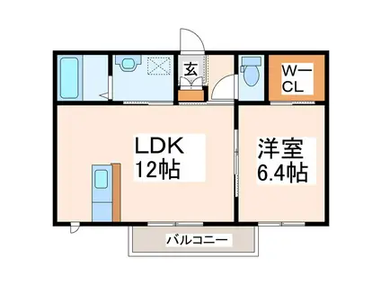 ハイエストメゾン山崎(1LDK/2階)の間取り写真
