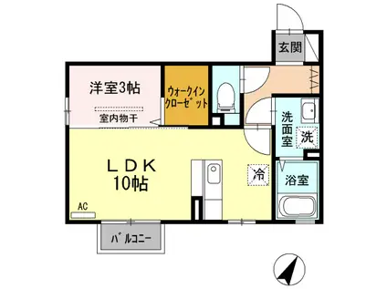 マニャーナ A103(1LDK/1階)の間取り写真