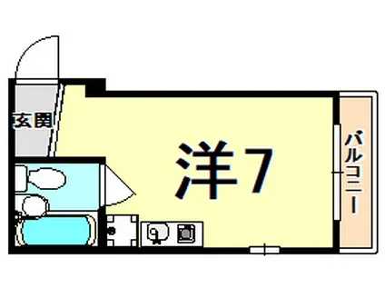 イングヴィラ甲子園口(ワンルーム/2階)の間取り写真