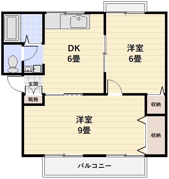 プレジール大島 A棟(2DK/2階)の間取り写真