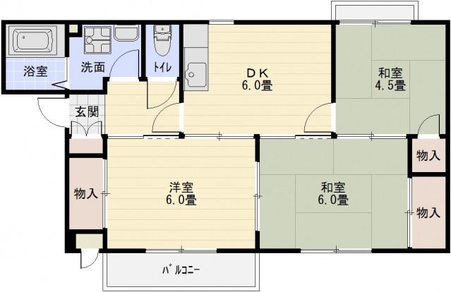 サンヴィレッジ上尾Ⅰ(3DK/2階)の間取り写真