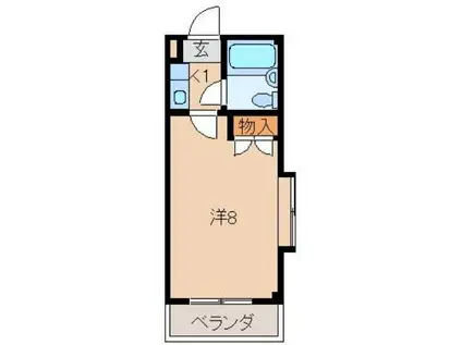 ロイヤルコーポ有本B棟(1K/3階)の間取り写真