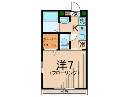 アステル駒沢(1K/1階)の間取り写真
