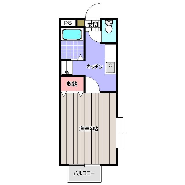 ホライズンK(1K/1階)の間取り写真