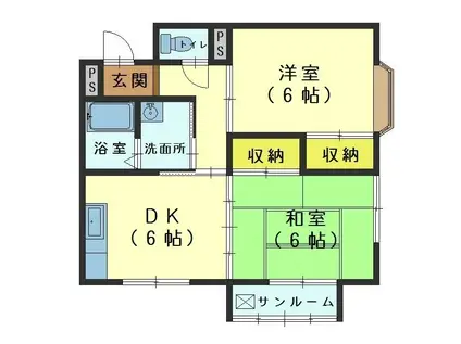 メゾン・ド・シャルムII(2DK/2階)の間取り写真