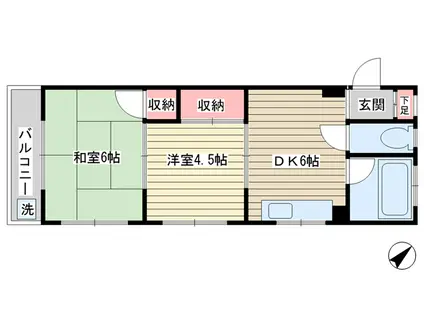 平岡マンション(2DK/3階)の間取り写真