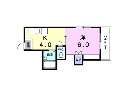 オックスフォードサーカスIII(1K/3階)の間取り写真