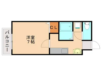 セレブマンション今宿(1K/3階)の間取り写真