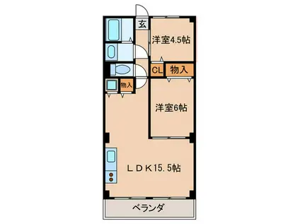 OS・SKYマンション西中島I(2LDK/4階)の間取り写真