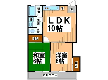 メゾン文喜(2LDK/2階)の間取り写真