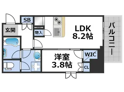 ルフォンプログレ堺筋本町タワーレジデンス(1LDK/14階)の間取り写真
