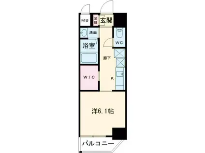 CREST TAPP 神戸三宮(1K/1階)の間取り写真