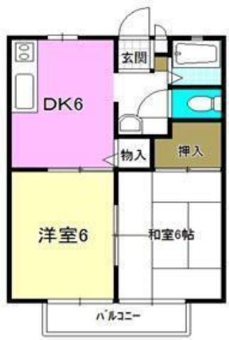 グリーンヒルズ宮武(2DK/2階)の間取り写真