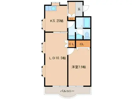 ドリームパレス(1LDK/2階)の間取り写真