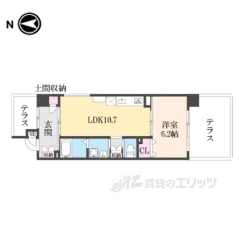 THE RESIDENCE 文化庁前(1LDK/1階)の間取り写真