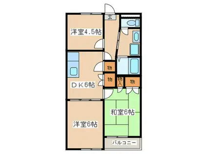 ベルハイツ庄司II(3DK/2階)の間取り写真