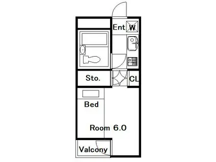 城門ビル(1K/3階)の間取り写真