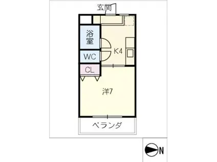 安田コーポ(1K/3階)の間取り写真