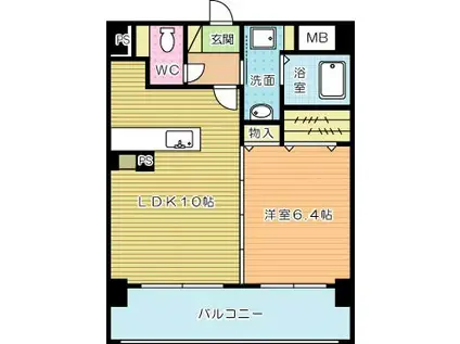 ノースステイツ片野(1LDK/5階)の間取り写真