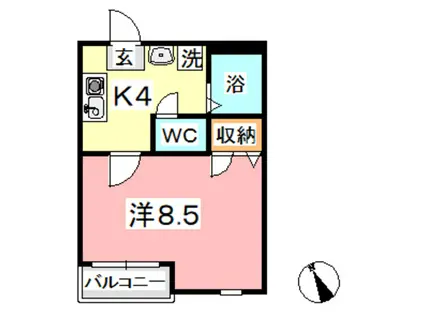 TAKEYARIハイツ II(1K/3階)の間取り写真
