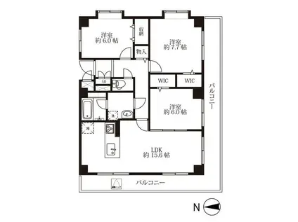 ウィンベル(3LDK/2階)の間取り写真