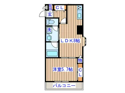 グレース仙台南(1LDK/5階)の間取り写真