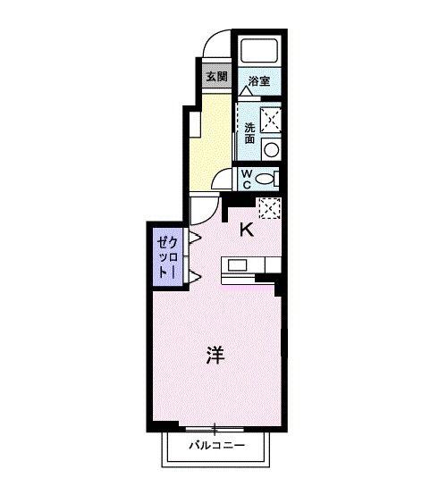アイリス(ワンルーム/1階)の間取り写真
