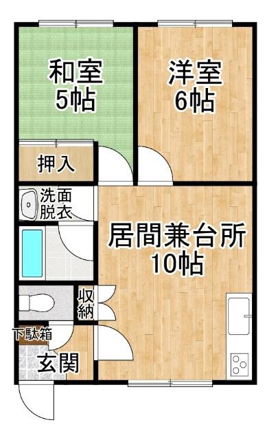 久保マンション(2DK/2階)の間取り写真