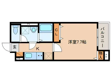 リグノ天理(1K/4階)の間取り写真