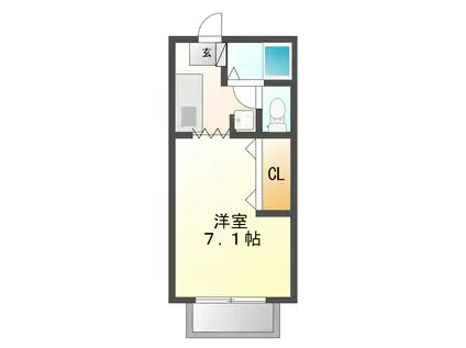 サザンクロス市寺A(1K/1階)の間取り写真