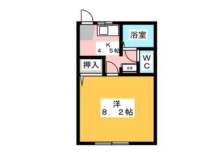 フレグランス・あすかB(1K/1階)の間取り写真