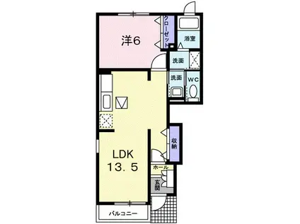 グランツ・モーデI(1LDK/1階)の間取り写真