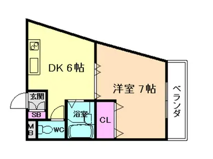 サンパレス21刀根山(1DK/1階)の間取り写真