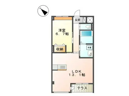 GRANDEIR MANSION(1LDK/1階)の間取り写真