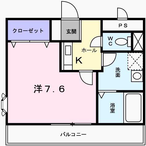 ラフィネ(1K/2階)の間取り写真