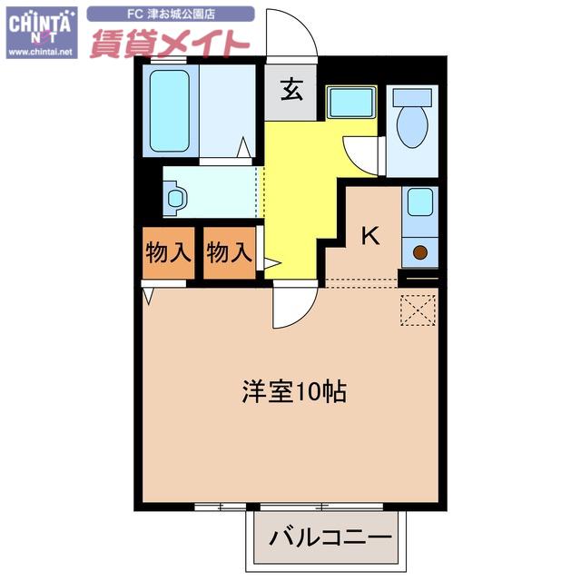ラ・メールTAKASAGO A(ワンルーム/1階)の間取り写真