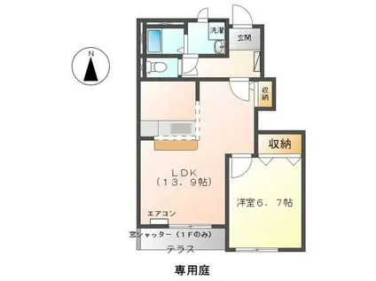 エンジェルステラ(1LDK/1階)の間取り写真